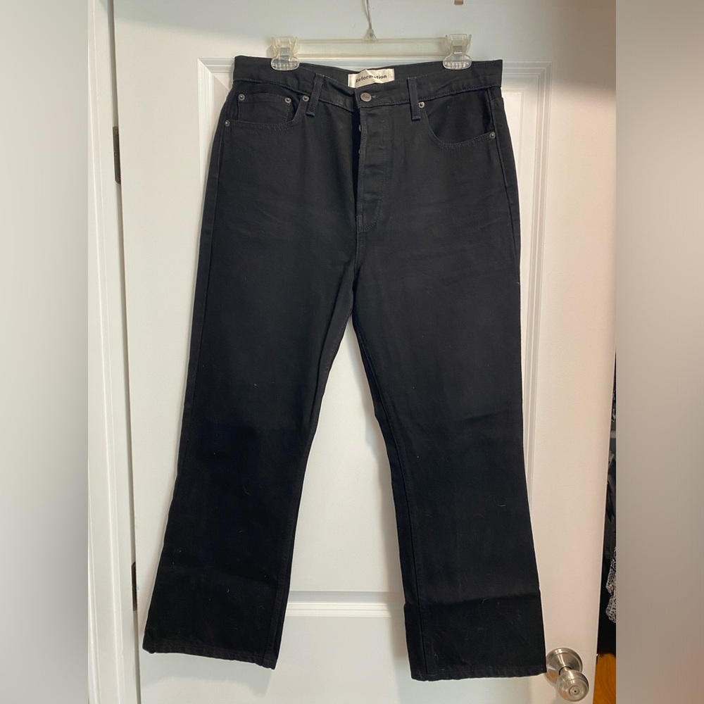 Reformation Black Wide Leg Jeans